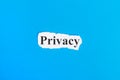 Privacy text on paper. Word Privacy on torn paper. Concept Image Royalty Free Stock Photo