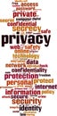 Privacy word cloud Royalty Free Stock Photo