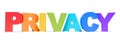 Privacy word colorful text