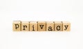 Privacy wording on white background Royalty Free Stock Photo