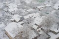 privat buildings snow winter aerial Royalty Free Stock Photo