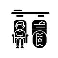 Private accommodations black glyph icon