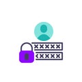 Private account password flat icon