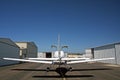 Private airplane between hangars Royalty Free Stock Photo
