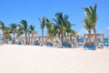 Private beach beds at the Perfect Day CocoCay island