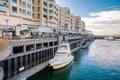 Private boats docked in near Holdfast Promenade Wharf in Glenelg