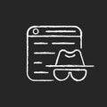 Private browsing chalk white icon on dark background