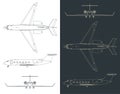 Private business jet blueprints