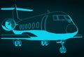 Private business jet close-up illustration