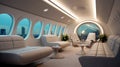 Private business jet ready for boarding interior