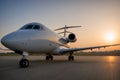 Private business jet on the runway Royalty Free Stock Photo