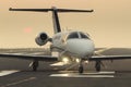 Private business jet on the runway Royalty Free Stock Photo