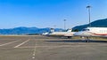 Private business jets at the airport Royalty Free Stock Photo