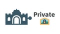 Private Camera with House and Lock Icon, vector design Generative AI Royalty Free Stock Photo