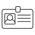 Private clinic id card icon, outline style