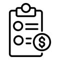 Private clinic payment icon, outline style
