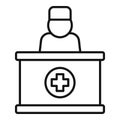 Private clinic reception icon, outline style Royalty Free Stock Photo