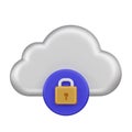 Private Cloud, Cloud Lock 3d Icon