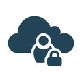 Private cloud service icon. Membership privacy. Cloud Computing Icon. Cloud Computing Icon.