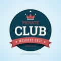 Private club badge.