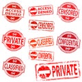 Private and confidential rubber stamps Royalty Free Stock Photo