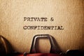 Private & Confidential text Royalty Free Stock Photo