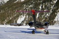 Private and corporate jets in the airport in St Moritz Switzerland Royalty Free Stock Photo