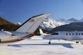 Private and corporate jets in the airport in St Moritz Switzerland Royalty Free Stock Photo