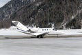 Private and corporate jets in the airport in St Moritz Switzerland Royalty Free Stock Photo