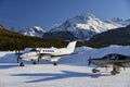 Private and corporate jets in the airport in St Moritz Switzerland Royalty Free Stock Photo