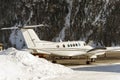 Private and corporate jets in the airport in St Moritz Switzerland Royalty Free Stock Photo