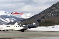 Private and corporate jets in the airport in St Moritz Switzerland Royalty Free Stock Photo