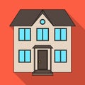 Private cottage. Realtor single icon in flat style vector symbol stock illustration web. Royalty Free Stock Photo