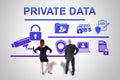 Private data concept watched by business people Royalty Free Stock Photo