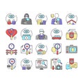 Private Detective Collection Icons Set Vector .