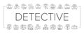 Private Detective Collection Icons Set Vector .