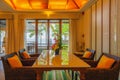 Private dinning room of beach front bungalow of seaside resort and hotel