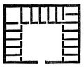 Private Dwelling Floor Plan, Egyptian private dwelling, vintage engraving