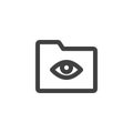 Private file folder line icon