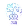 Private finance blue gradient concept icon