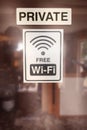 Private free wifi sign Royalty Free Stock Photo