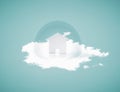 Private home floating on fluffy cloud