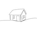 Private house, home loan, mortgage one line art. Continuous line drawing of bank, money, finance, financial, payment