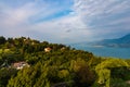 Private houses in the forest above Lake Garda in Italy Royalty Free Stock Photo