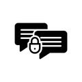 Black solid icon for Private, secure and email Royalty Free Stock Photo