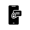 Black solid icon for Private, secure and phone Royalty Free Stock Photo