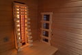 Private infrared sauna cabin Royalty Free Stock Photo