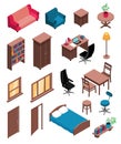 Interior Items Isometric Set