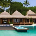 A private island retreat with multiple villas, a spa, and a private beach2, Generative AI
