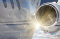 Private Jet Abstract with Sunburst Royalty Free Stock Photo